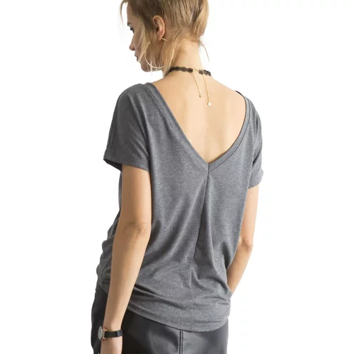 Fashionhunters T-shirt with a dark gray neckline on the back