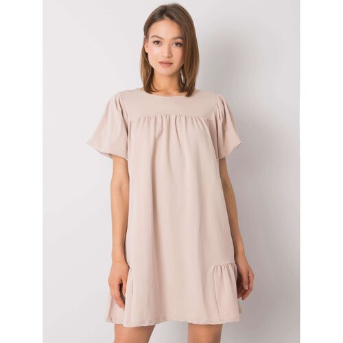 Fashion Hunters Beige cotton dress Liliyana RUE PARIS Slike