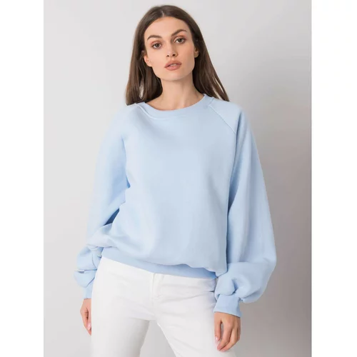 Fashion Hunters RUE PARIS Light blue plain sweatshirt