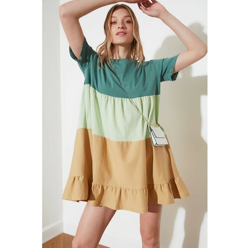 Trendyol Ženska haljina Pucker Detaljno pletenje siva | smeđa | zelena | krema Cene