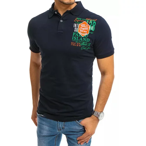 DStreet Polo shirt with print navy blue PX0369