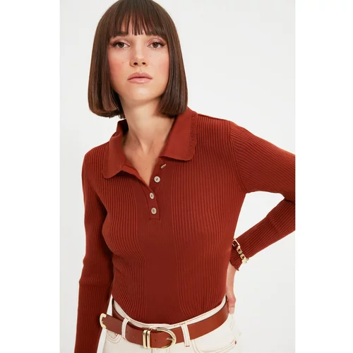 Trendyol Tile Polo Collar Knitwear Sweater
