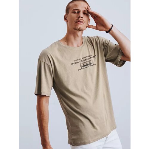 DStreet Men's t-shirt with a khaki RX4648 print Slike