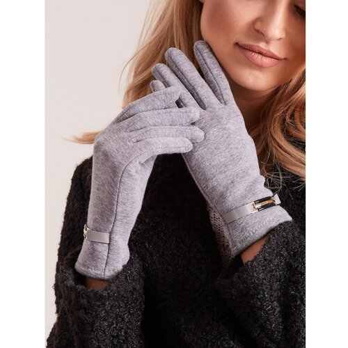 Fashion Hunters Classic gray women's gloves Slike