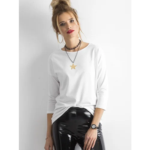 Fashion Hunters Basic blouse with 3/4 sleeves, white 4