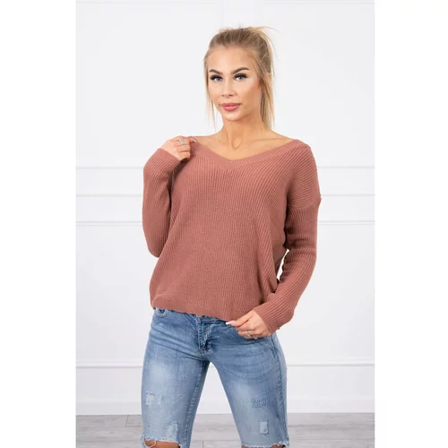 Kesi Sweater with V neckline dark pink
