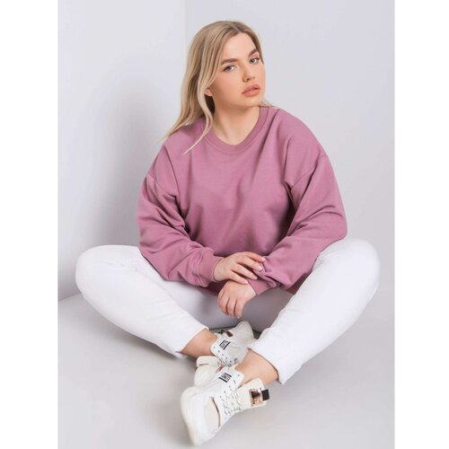 Fashion Hunters Dusty pink plus size sweatshirt without hood Slike