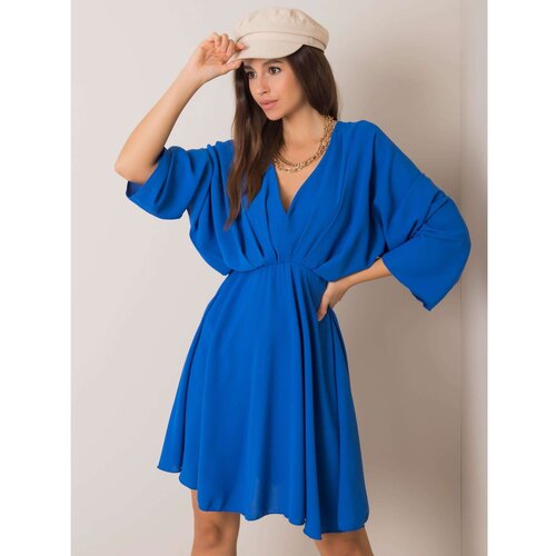 Fashion Hunters Blue dress with a triangle neckline