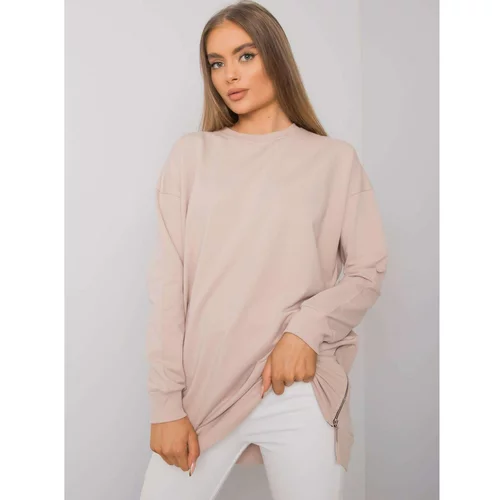 Fashion Hunters Light beige tunic with long sleeves from Rhiannon