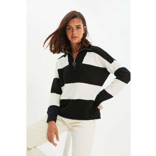 Trendyol Black Zippered Knitwear Sweater Slike