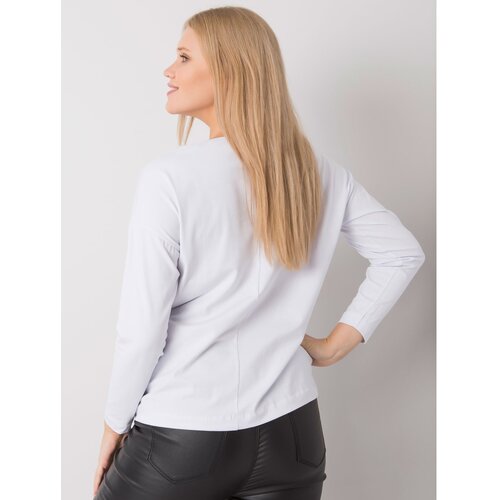 Fashion Hunters Larger white blouse with long sleeves Slike