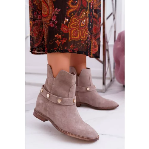 Kesi Women’s Boots Flat Laura Messi 1890 Leather Beige Darmah