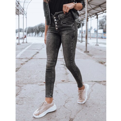 DStreet Women's denim pants KLARA dark gray UY1015 Slike