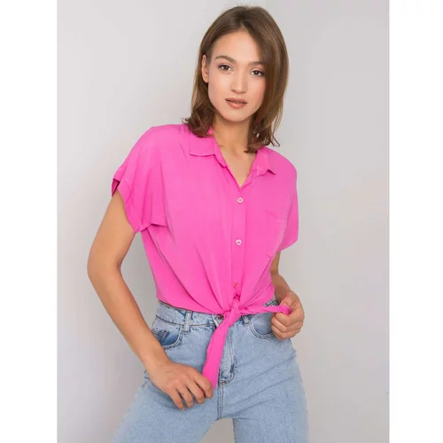 Fashionhunters Pink blouse with a collar
