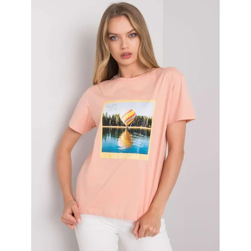 Fashion Hunters Women's salmon t-shirt with print