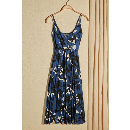 Trendyol Ženska haljina s cvjetnim uzorkom plava krema Cene