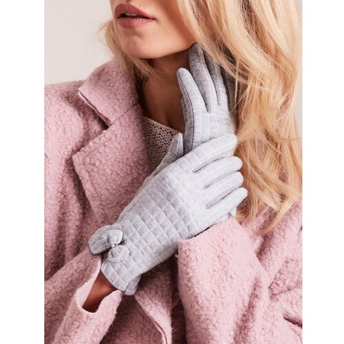Fashion Hunters Gray checkered women's gloves Slike