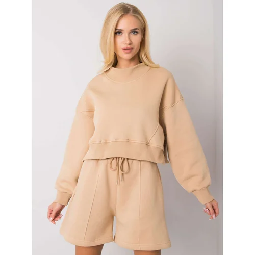 Fashion Hunters Basic women's camel sweatshirt