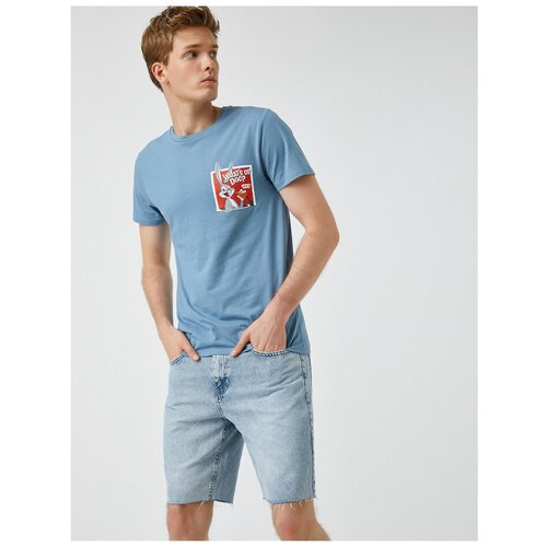 Koton Men&amp;#039;s Light Blue T-Shirt Slike