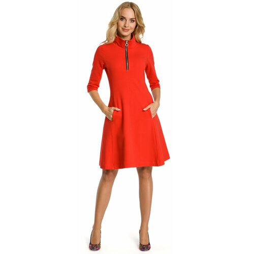 Made Of Emotion Ženska haljina M349 smeđa | Crveno Slike
