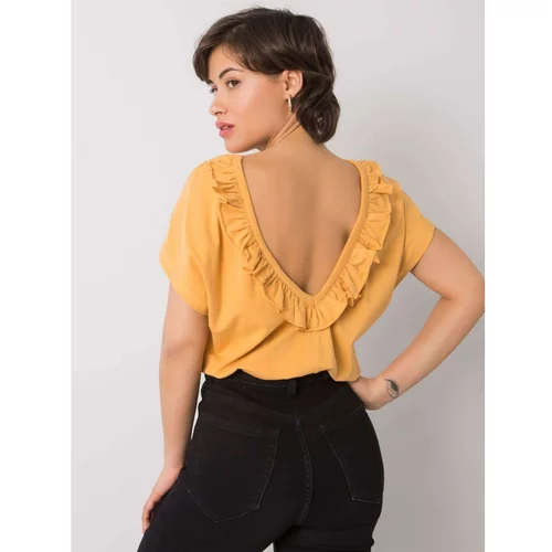 Fashion Hunters Dark yellow blouse with a neckline on the back