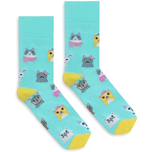 Banana Socks Unisex čarape Classic Cat Lover tirkiz | krem Slike
