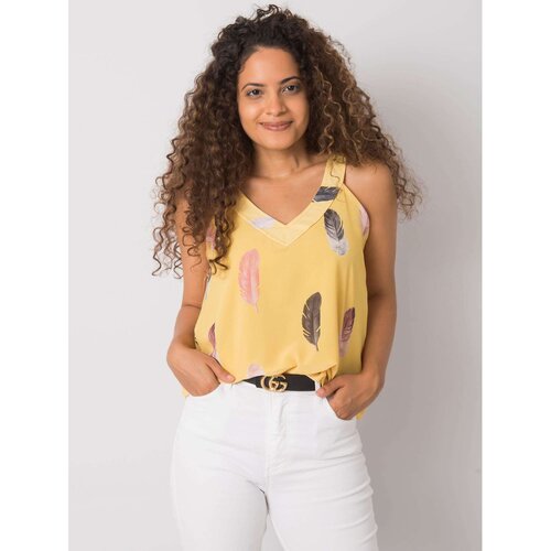Fashion Hunters Yellow printed top Slike