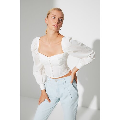 Trendyol Ecru Balloon Sleeve Blouse Cene