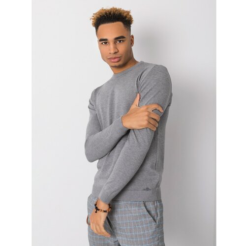 Fashion Hunters Sivi džemper za muškarca LIWALI siva Slike