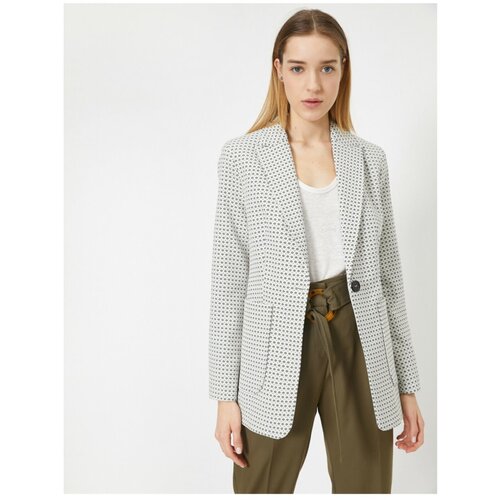Koton Single Button Pocket Detailed Gingham Patterned Jacket Slike