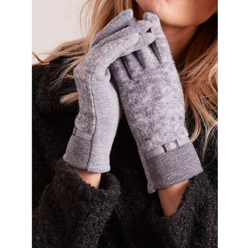 Fashion Hunters Mittens with a knitted module in gray