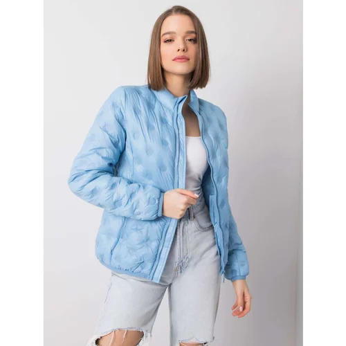 Fashionhunters Light blue transitional jacket without a hood