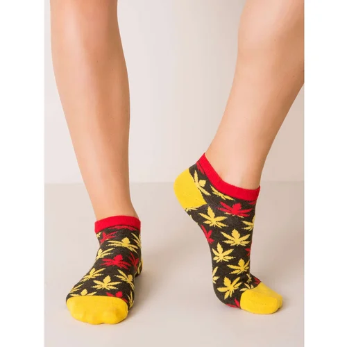 Fashionhunters Khaki women's socks