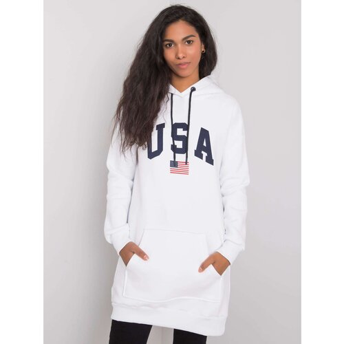 Fashion Hunters RUE PARIS Women&amp;#039;s white sweatshirt with a print Slike