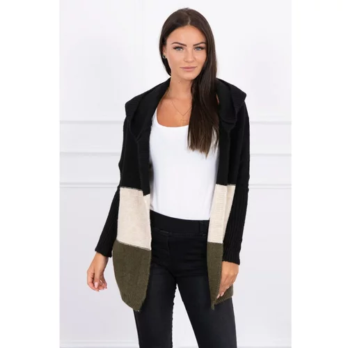 Kesi Three-color hooded sweater black+beige+khaki