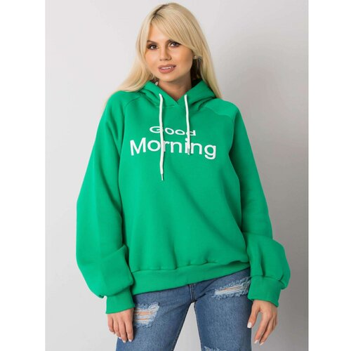 Fashion Hunters Green padded sweatshirt with a hood Slike