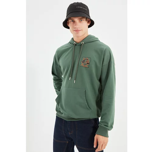Trendyol Green Men's Oversize Hoodie Sweatshirt