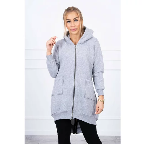 Kesi Insulated sweatshirt with a zipper at the back gray