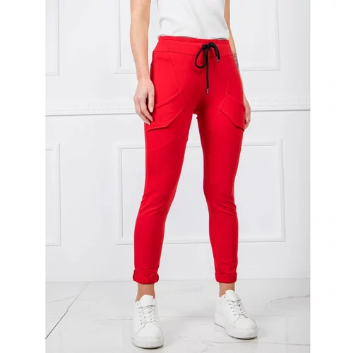 Fashion Hunters Red cotton sweatpants