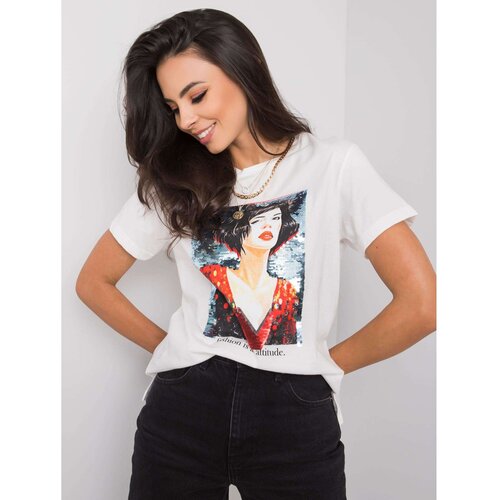 Fashion Hunters White T-shirt with a sequin application Slike