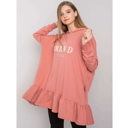 Fashion Hunters Dusty pink sweatshirt tunic with a frill Slike