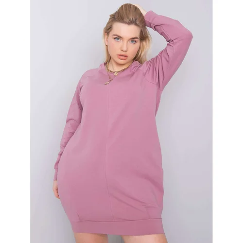 Fashion Hunters Powder pink dress size plus with long sleeves