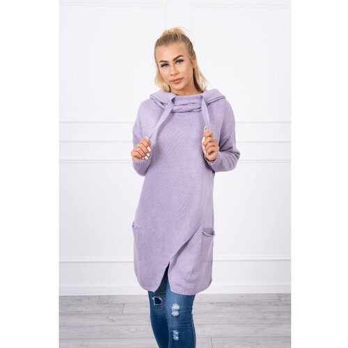 Kesi Sweater with envelope bottom light purple Slike