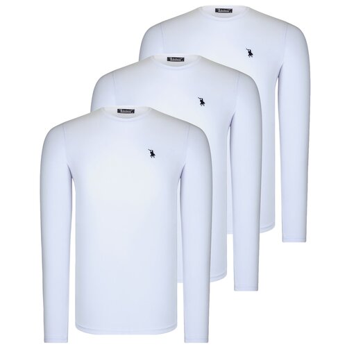 Dewberry TRIPLE SET T8588 ROUND COLLAR MEN'S SWEATSHIRT-WHITE-WHITE-WHITE Cijene