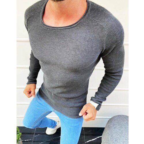 DStreet Muški džemper s navlakom antracit WX1617 siva | svetloplava Cene