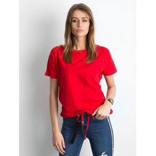 Fashion Hunters Women's red cotton t-shirt