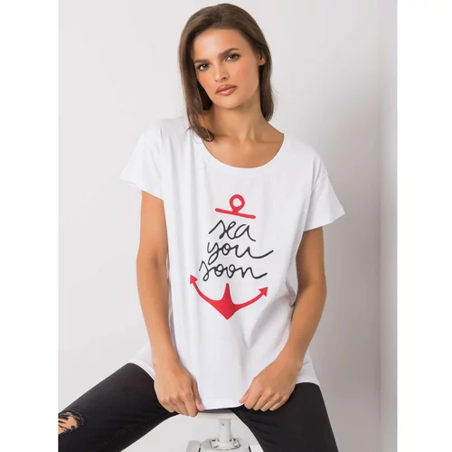 Fashionhunters White t-shirt with an inscription