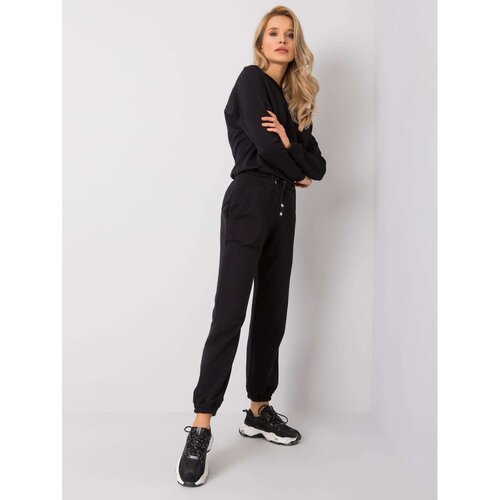 Fashion Hunters RUE PARIS Women&amp;#039;s black sweatpants Slike