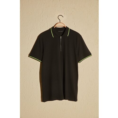 Trendyol Black Men Regular Fit 100% Cotton Polo Neck T-shirt Slike