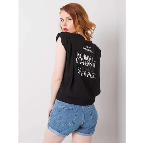 Fashion Hunters Women's black T-shirt with the inscription